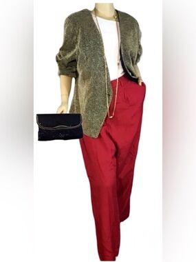 ELISABETH BY LIZ CLAIBORNE STRAIGHT LEG RED TROUSERS (24)